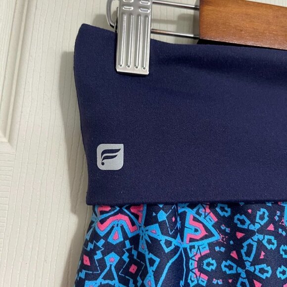 Fabletics Women's Salar Printed Powerhold Foldover Mosaic Inkwell Leggings Small - Picture 3 of 7